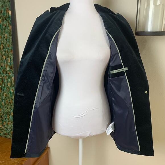 J. Crew Size 10P Petite Velvet Blazer Jacket Navy Blue Single Button Career - Picture 6 of 11